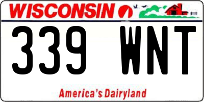WI license plate 339WNT