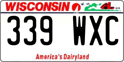 WI license plate 339WXC
