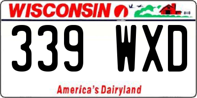 WI license plate 339WXD