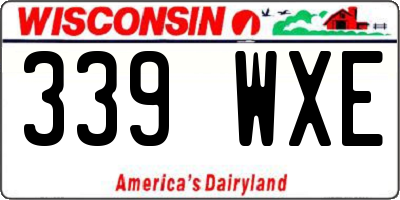 WI license plate 339WXE