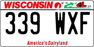 WI license plate 339WXF