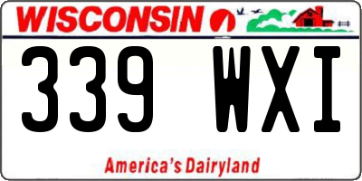 WI license plate 339WXI