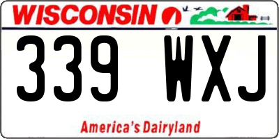 WI license plate 339WXJ