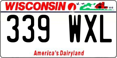 WI license plate 339WXL