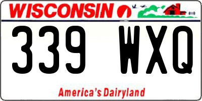 WI license plate 339WXQ