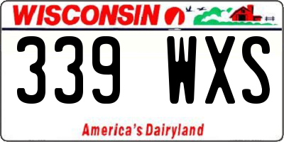 WI license plate 339WXS