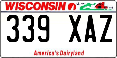 WI license plate 339XAZ