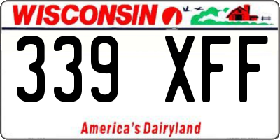 WI license plate 339XFF