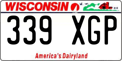 WI license plate 339XGP