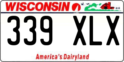 WI license plate 339XLX