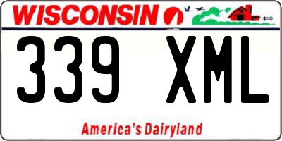 WI license plate 339XML