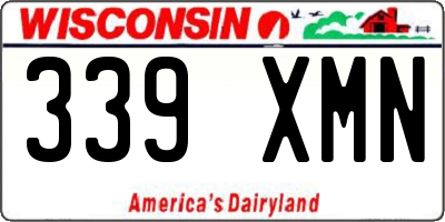 WI license plate 339XMN