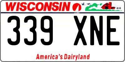 WI license plate 339XNE