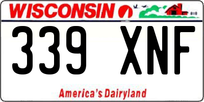 WI license plate 339XNF