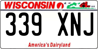 WI license plate 339XNJ
