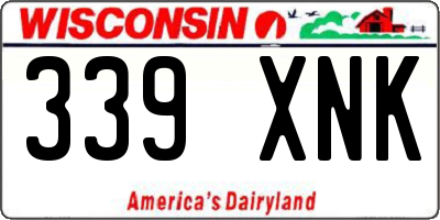 WI license plate 339XNK