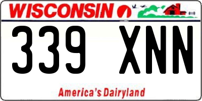 WI license plate 339XNN