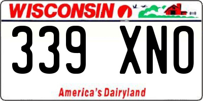 WI license plate 339XNO