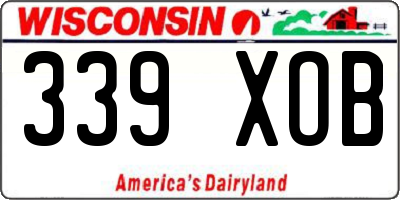WI license plate 339XOB