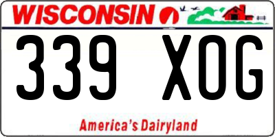 WI license plate 339XOG