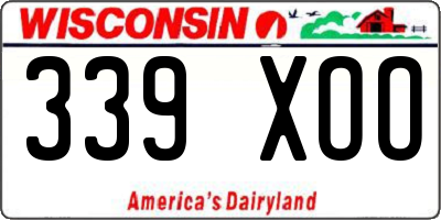 WI license plate 339XOO