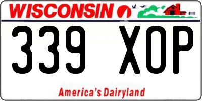 WI license plate 339XOP