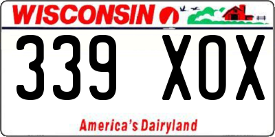 WI license plate 339XOX