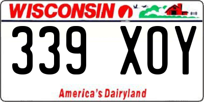 WI license plate 339XOY
