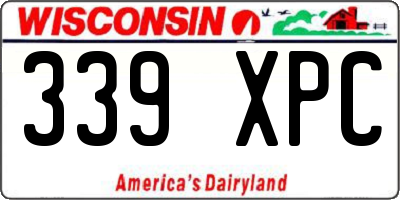 WI license plate 339XPC
