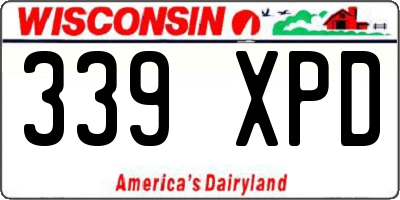 WI license plate 339XPD