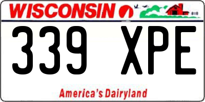 WI license plate 339XPE