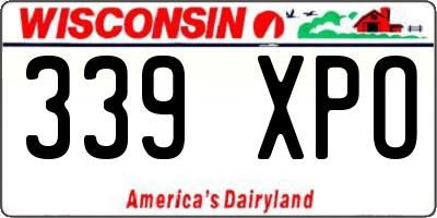 WI license plate 339XPO