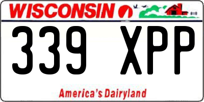 WI license plate 339XPP