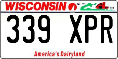 WI license plate 339XPR