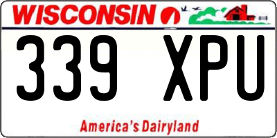 WI license plate 339XPU