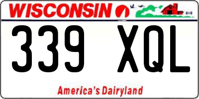 WI license plate 339XQL