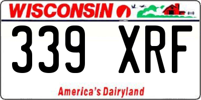 WI license plate 339XRF