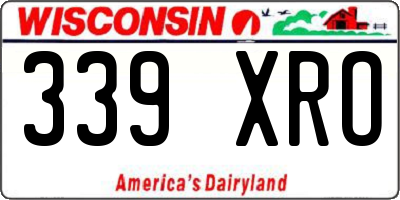 WI license plate 339XRO