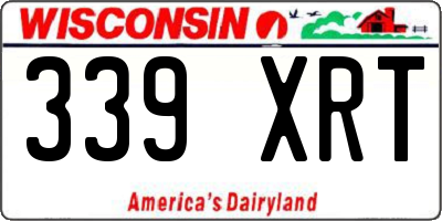 WI license plate 339XRT