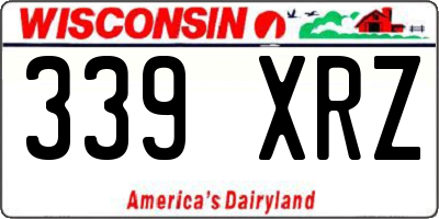 WI license plate 339XRZ