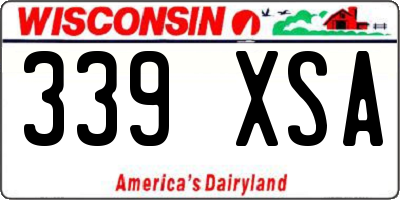 WI license plate 339XSA