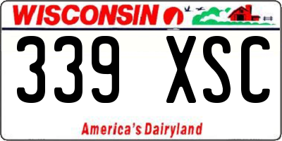 WI license plate 339XSC