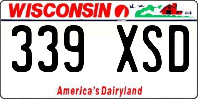 WI license plate 339XSD