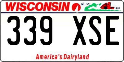 WI license plate 339XSE