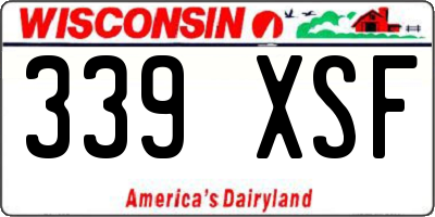 WI license plate 339XSF
