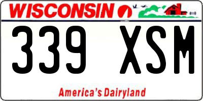 WI license plate 339XSM