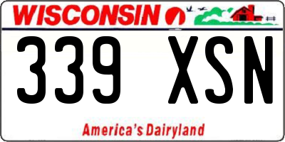 WI license plate 339XSN