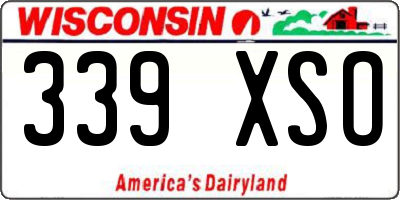 WI license plate 339XSO
