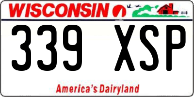 WI license plate 339XSP