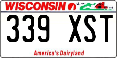 WI license plate 339XST